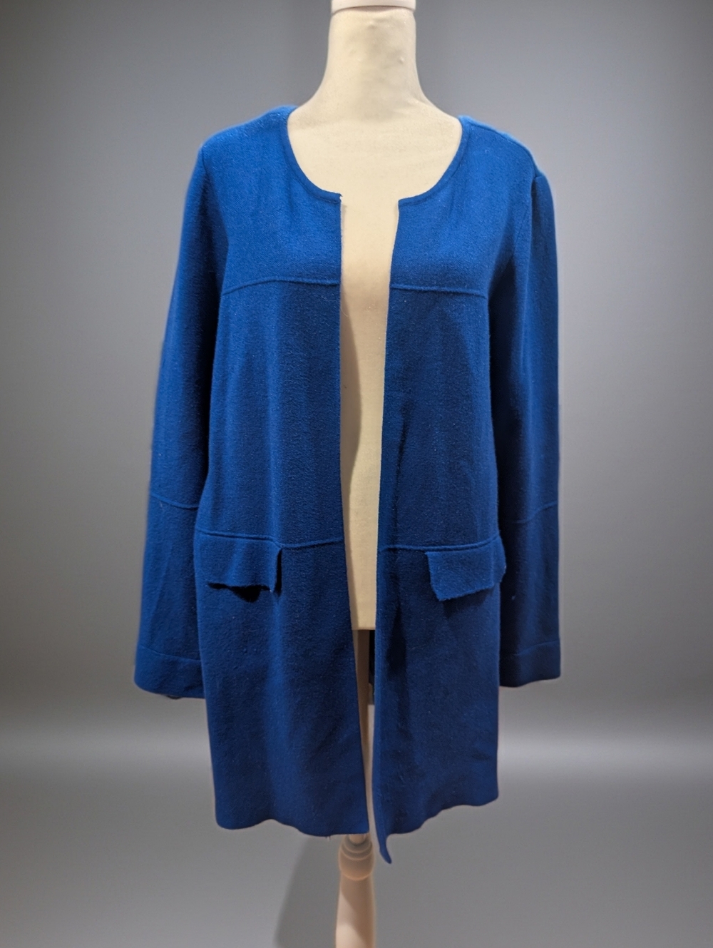 Rafaela Long Open Front Cardigan Royal Blue